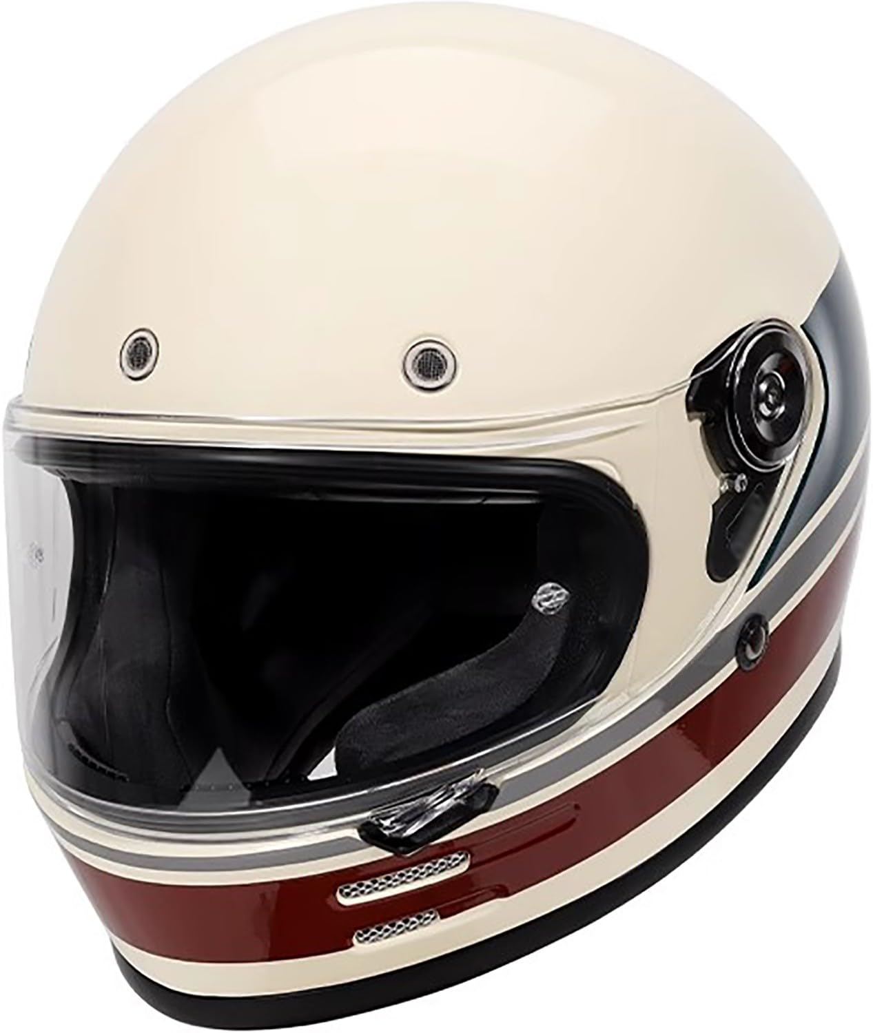 Vintage Integralhelm Motorrad Helm Motorradhelm mit Visier, Jethelme DOT/ECE-Zulassung Full Face Helme für Erwachsene Herren Damen L,M=55-56cm Vintage Integralhelm Motorrad Helm Motorradhelm mit Visier, Jethelme DOT/ECE-Zulassung Full Face Helme für Erwachsene Herren Damen L,M=55-56cm von QKBMFK