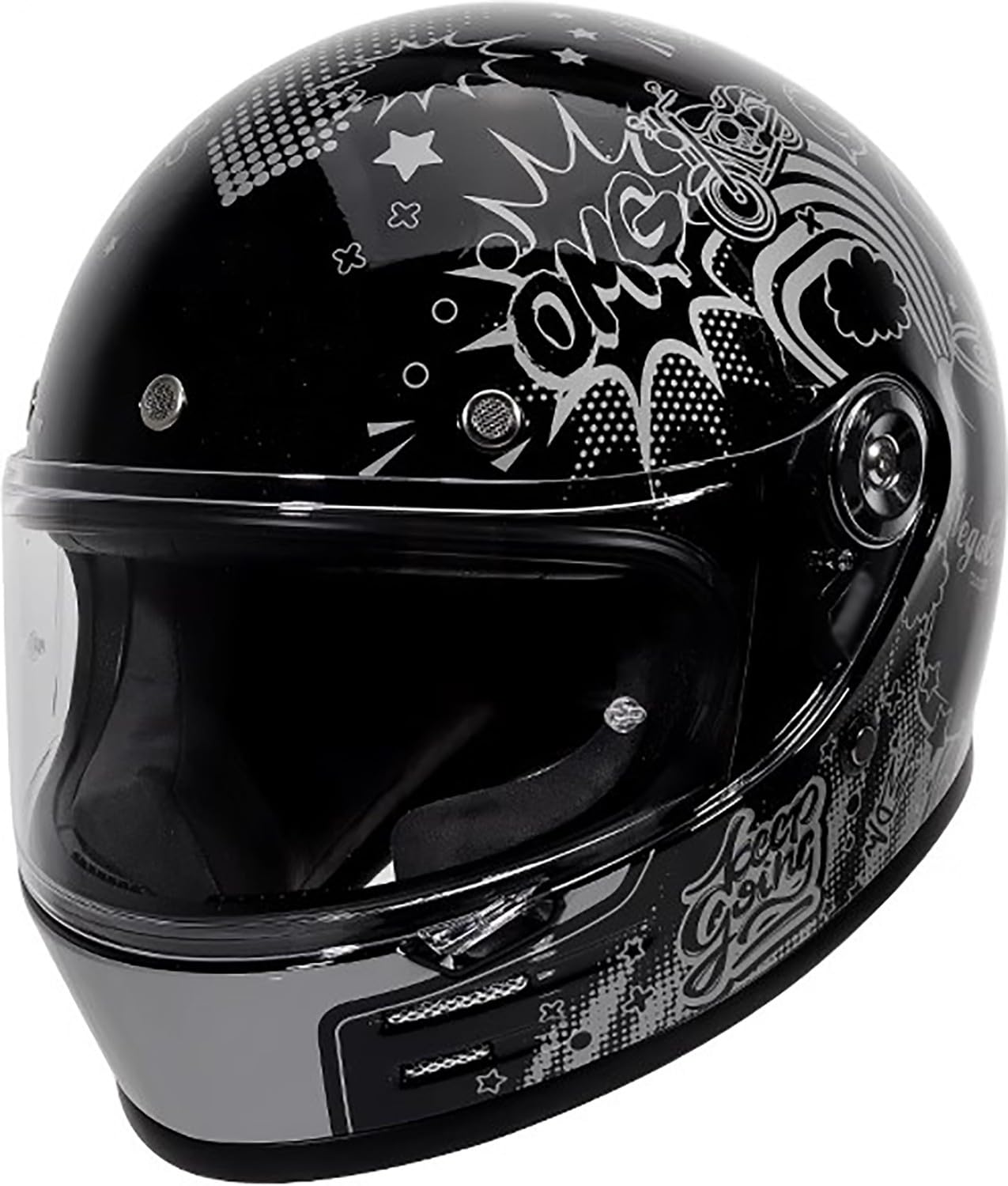 Vintage Integralhelm Motorrad Helm Motorradhelm mit Visier, Jethelme DOT/ECE-Zulassung Full Face Helme für Erwachsene Herren Damen Q,2XL=61-62cm Vintage Integralhelm Motorrad Helm Motorradhelm mit Visier, Jethelme DOT/ECE-Zulassung Full Face Helme für Erwachsene Herren Damen Q,2XL=61-62cm von QKBMFK