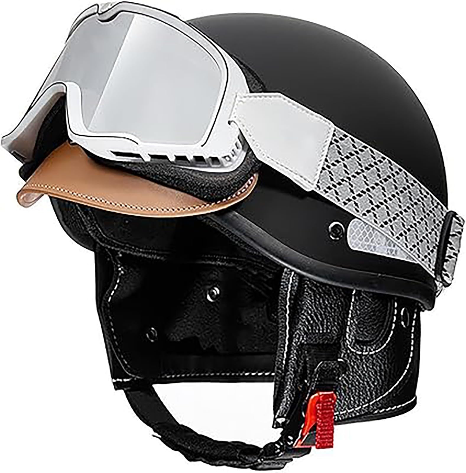 ECE-Geprüfter Bowl-Helm Brain-Cap Jet-Helm Vintage Motorrad-Halbhelm Retro Open Face Halbschalenhelm Cruiser Chopper Scooter Moped Visierhelm E,58-62cm ECE-Geprüfter Bowl-Helm Brain-Cap Jet-Helm Vintage Motorrad-Halbhelm Retro Open Face Halbschalenhelm Cruiser Chopper Scooter Moped Visierhelm E,58-62cm von QKDWQZ