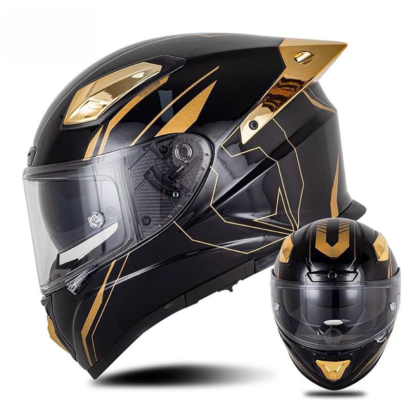 Fiberglas-Motorradhelm, ECE 22.06-Zugelassener Modularer Integrierter Helm, Integralhelm, Hochklappbar, Doppelvisier, Geeignet Für Erwachsene Männer Und Frauen A1,M/{56~57cm} von QKDWQZ