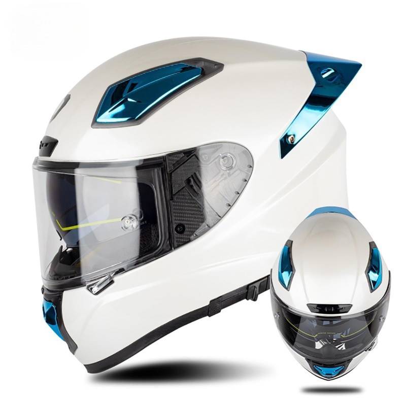 Fiberglas-Motorradhelm, ECE 22.06-Zugelassener Modularer Integrierter Helm, Integralhelm, Hochklappbar, Doppelvisier, Geeignet Für Erwachsene Männer Und Frauen B2,S/{54~55cm} von QKDWQZ