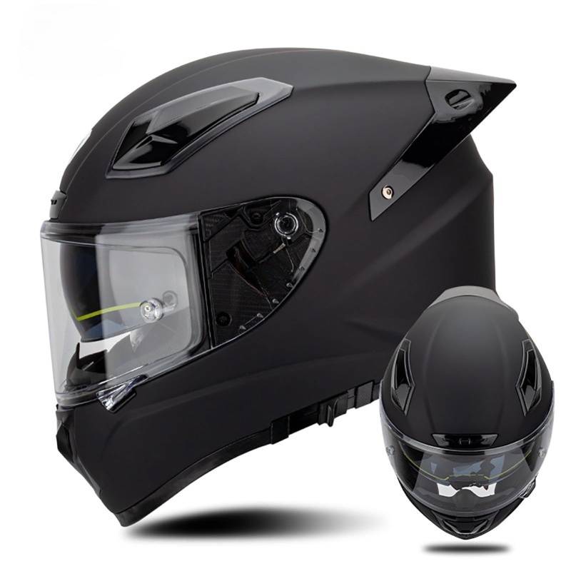 Fiberglas-Motorradhelm, ECE 22.06-Zugelassener Modularer Integrierter Helm, Integralhelm, Hochklappbar, Doppelvisier, Geeignet Für Erwachsene Männer Und Frauen B3,M/{56~57cm} von QKDWQZ