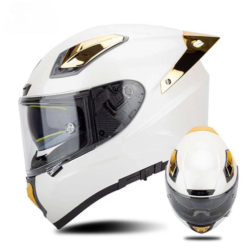 Fiberglas-Motorradhelm, ECE 22.06-Zugelassener Modularer Integrierter Helm, Integralhelm, Hochklappbar, Doppelvisier, Geeignet Für Erwachsene Männer Und Frauen C1,XL/{60~61cm} von QKDWQZ