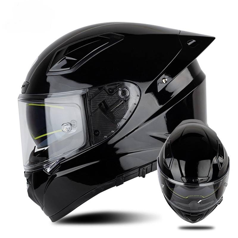 Fiberglas-Motorradhelm, ECE 22.06-Zugelassener Modularer Integrierter Helm, Integralhelm, Hochklappbar, Doppelvisier, Geeignet Für Erwachsene Männer Und Frauen C4,M/{56~57cm} von QKDWQZ