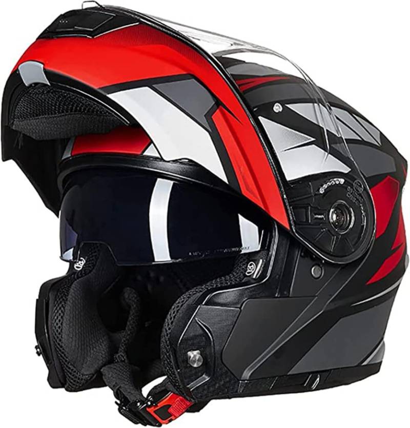 Helm Für Motorräder Full-Face Motorcycle Helmet Tragbarer Integralhelme Flip-Up Motorradhelm Zertifizierung Von ECE A2,L/{57~58cm} von QKDWQZ