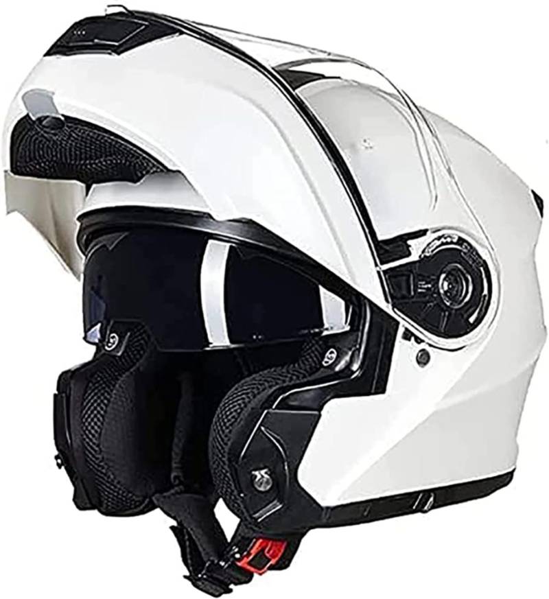 Helm Für Motorräder Full-Face Motorcycle Helmet Tragbarer Integralhelme Flip-Up Motorradhelm Zertifizierung Von ECE A6,XXXXL/{65~66cm} von QKDWQZ