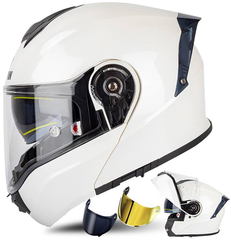 Modularer Motorradhelm, ECE-Geprüfter Integralhelm Mit 180°-Klappfunktion, Modulare Motorradhelme Für Damen Und Herren A4, XXXL(63~64cm) von QKDWQZ