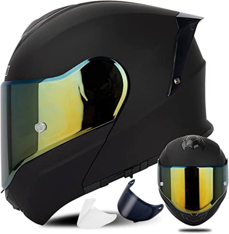 Modularer Motorradhelm, ECE-Geprüfter Integralhelm Mit 180°-Klappfunktion, Modulare Motorradhelme Für Damen Und Herren C2,L(57~58cm) von QKDWQZ