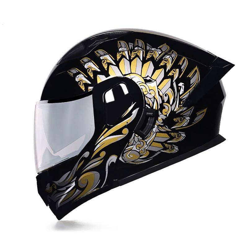 Modularer Motorradhelm, Integral-Klapphelm, DOT/ECE-Geprüft, Leichtes Belüftungsdesign, Für Erwachsene Männer Und Frauen R1,M/{57~58cm} von QKDWQZ