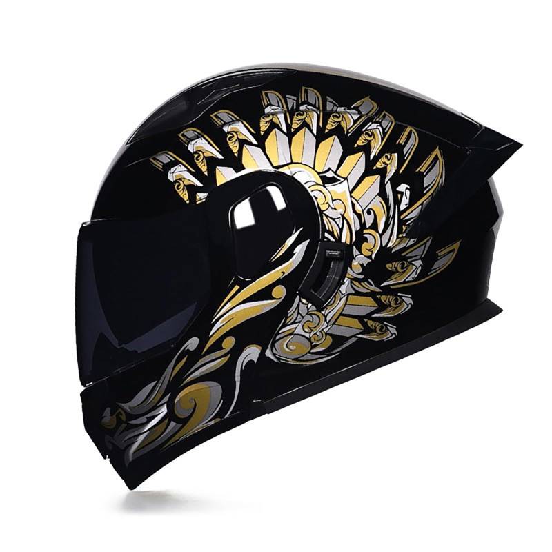 Modularer Motorradhelm, Integral-Klapphelm, DOT/ECE-Geprüft, Leichtes Belüftungsdesign, Für Erwachsene Männer Und Frauen R3,M/{57~58cm} von QKDWQZ