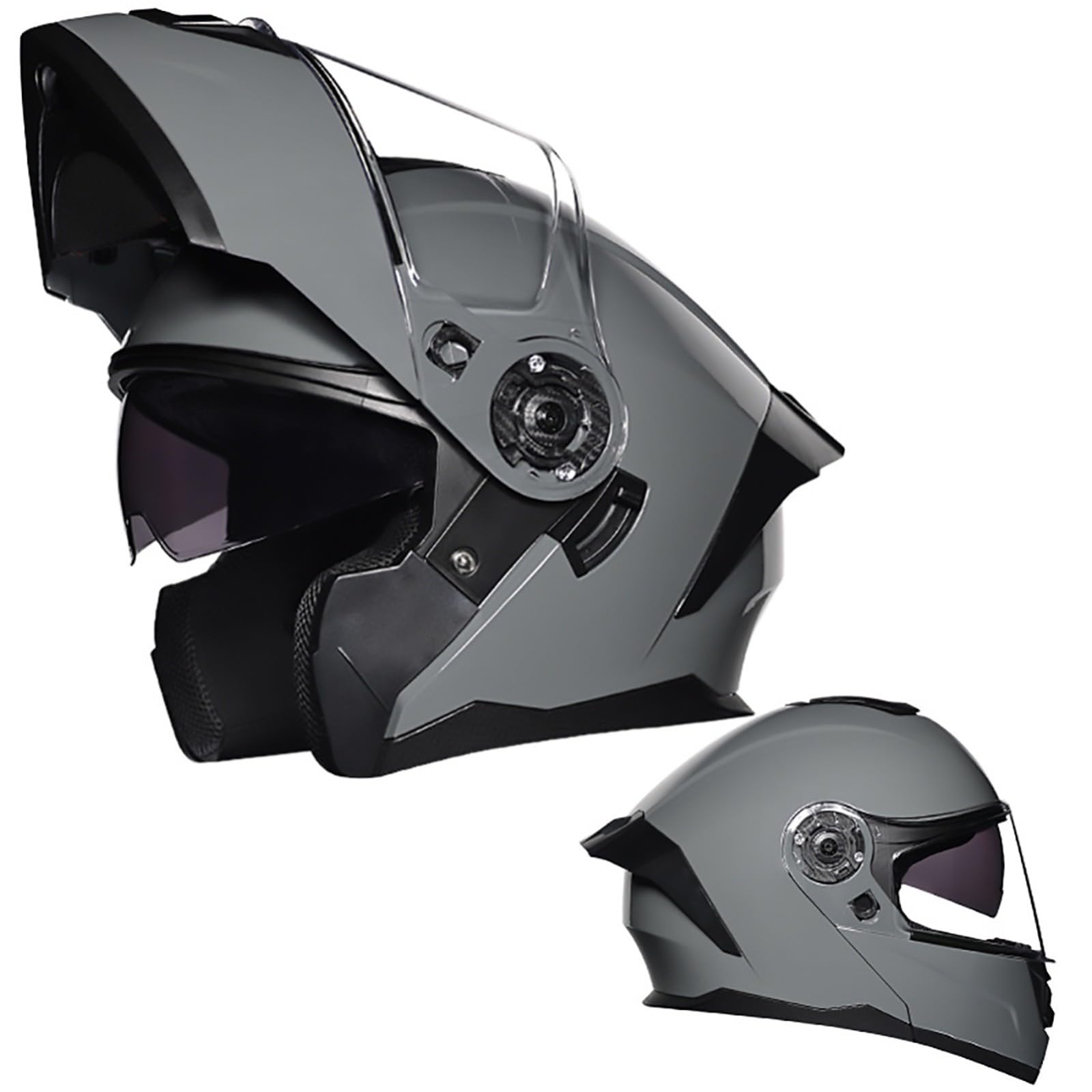 Modularer Motorradhelm Mit Hochklappbarer Vorderseite, Modularer Motorrad-Crashhelm Mit Beschlagfreien Doppelvisieren, DOT/ECE-Zugelassener Integralhelm C1,L/{59~60cm} Modularer Motorradhelm Mit Hochklappbarer Vorderseite, Modularer Motorrad-Crashhelm Mit Beschlagfreien Doppelvisieren, DOT/ECE-Zugelassener Integralhelm C1,L/{59~60cm} von QKDWQZ
