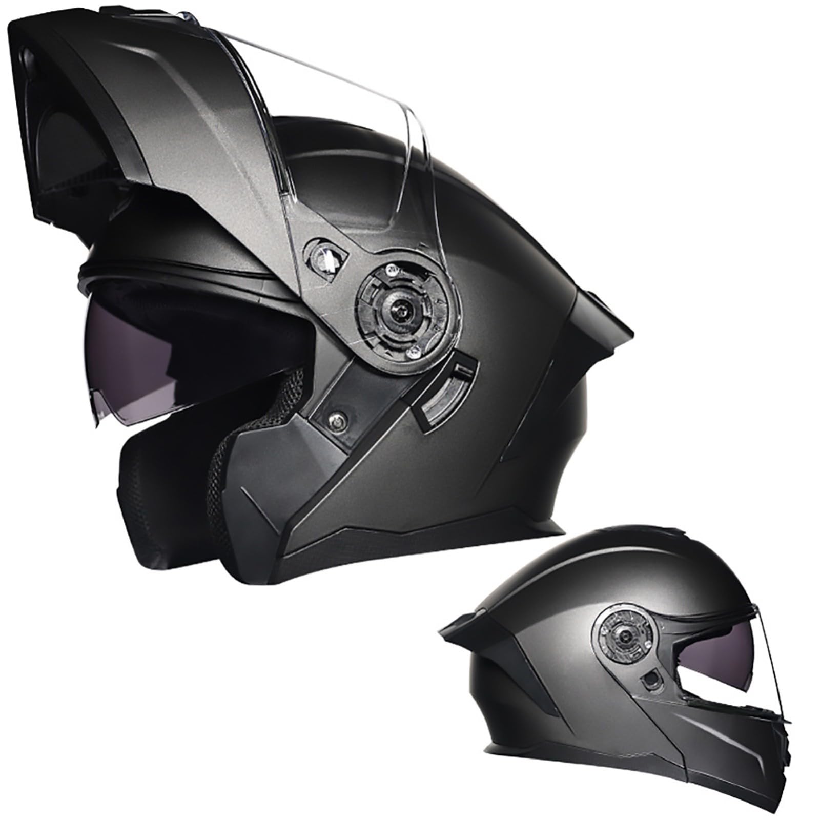 Modularer Motorradhelm Mit Hochklappbarer Vorderseite, Modularer Motorrad-Crashhelm Mit Beschlagfreien Doppelvisieren, DOT/ECE-Zugelassener Integralhelm D1,M/{57~58cm} Modularer Motorradhelm Mit Hochklappbarer Vorderseite, Modularer Motorrad-Crashhelm Mit Beschlagfreien Doppelvisieren, DOT/ECE-Zugelassener Integralhelm D1,M/{57~58cm} von QKDWQZ
