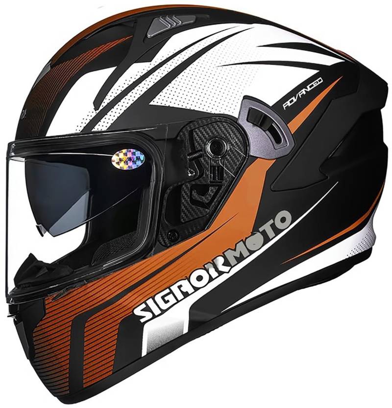 Motorrad-Integralhelme Mit Doppelvisier, Motorcross-Helme, ECE R22.06-Zugelassener Integralhelm Für Rennfahrer Und Motorradfahrer, Für Erwachsene, Männer Und Frauen D3,M/{55~56cm} von QKDWQZ