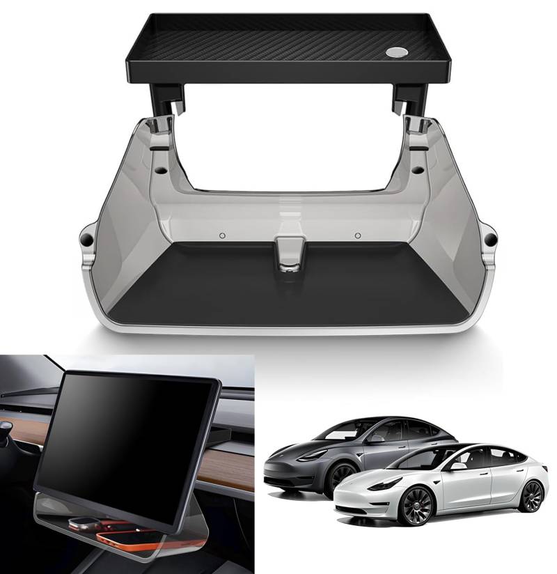 QKIIP Model Y Zubehör Mittelkonsole für Tesla,Hochwertige Magnetische Acryl-Ablage für Tesla Model 3/Y - Einfache Installation, Model y zubehör mittelkonsole für Tesla Model 3 Y von QKIIP