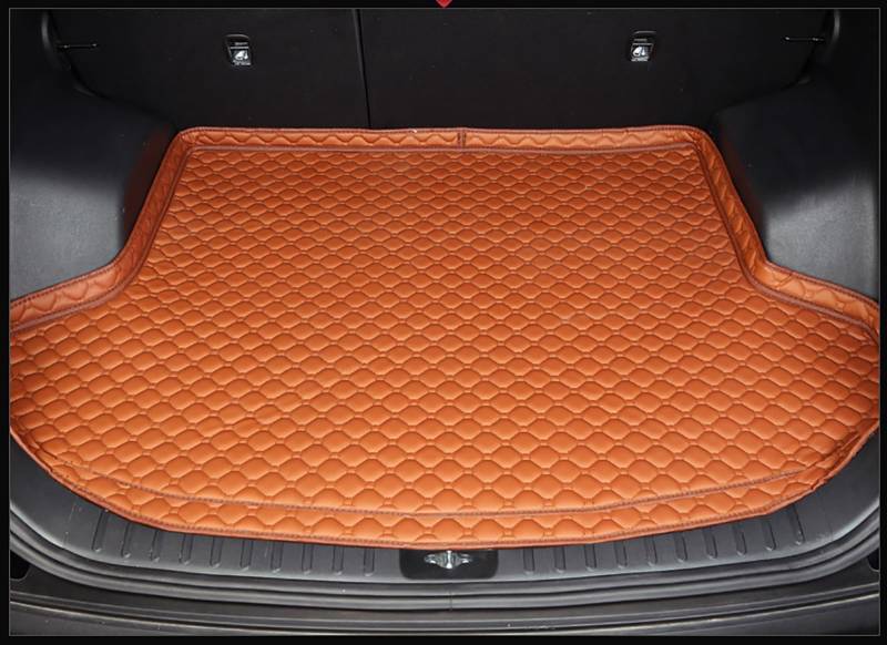 Auto Leder Kofferraummatten FüR BMW 2er Active Tourer U06 2022-2025, Leder Kofferraum Cargo Teppich Kofferraumwanne Kratzfest Schutzmatte Kofferraumschutz Innenraum ZubehöR,E/Brown von QLEQMZTV