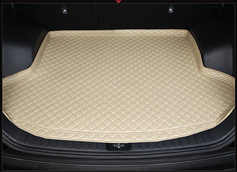 Auto Leder Kofferraummatten FüR Mercedes Benz C-Klasse Kombi/T-Modell (S205) 2014-2021, Leder Kofferraum Cargo Teppich Kofferraumwanne Kratzfest Schutzmatte Kofferraumschutz Innenraum ZubehöR von QLEQMZTV