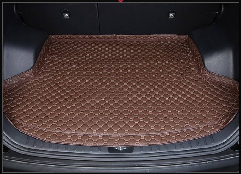 Auto Leder Kofferraummatten FüR Subaru Outback 2021-2023, Leder Kofferraum Cargo Teppich Kofferraumwanne Kratzfest Schutzmatte Kofferraumschutz Innenraum ZubehöR,D/Coffee von QLEQMZTV