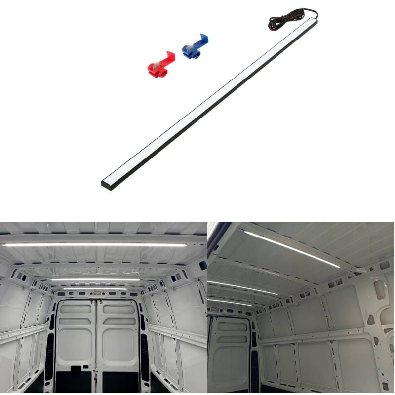 QLS LED Laderaumbeleuchtung Innenbeleuchtung Kofferraum 100 cm Licht schwarz Auto Wohnmobil Van Bus Caravan Boat Wohnmobil Küche Zimmer von QLS