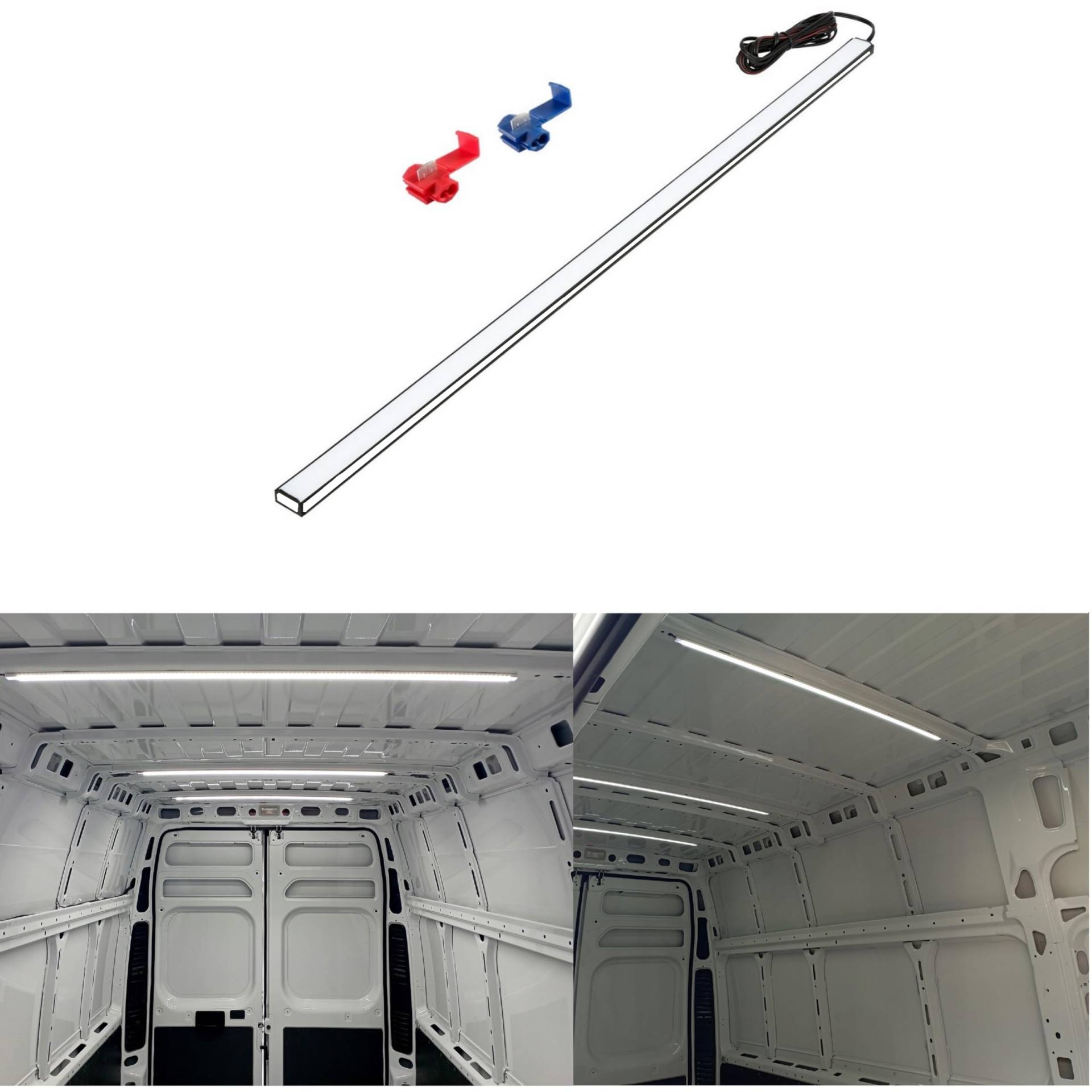 QLS LED Laderaumbeleuchtung Innenbeleuchtung Kofferraum 100 cm Licht weiß matt Auto Wohnmobil Van Bus Caravan Boat Wohnmobil Küche Zimmer von QLS