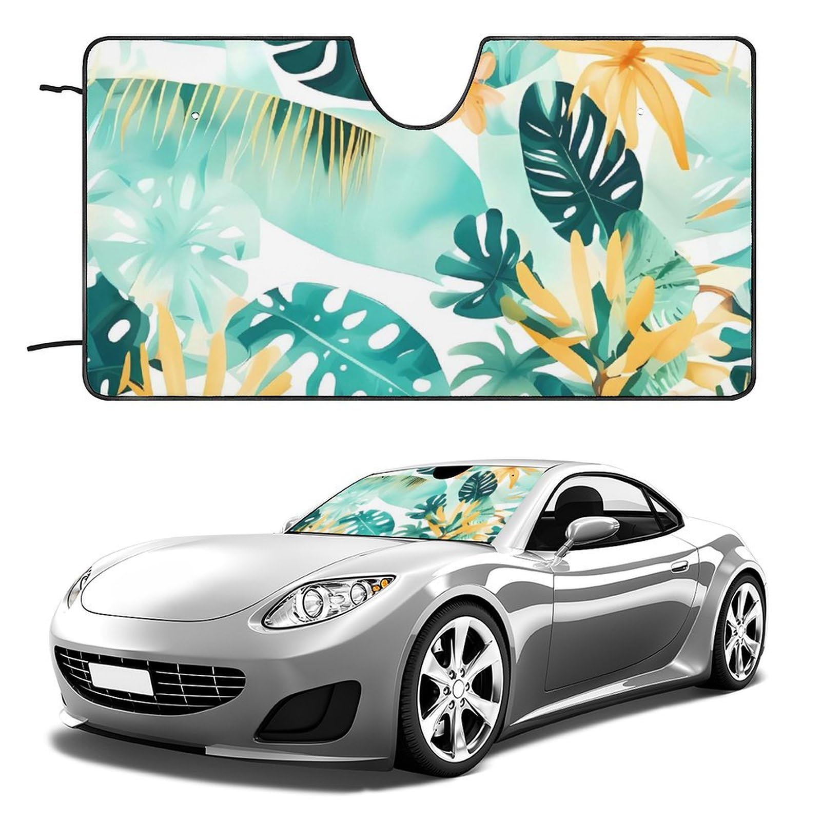 Auto-Windschutzscheibe, Sonnenschutz, Strand, Plantscape, faltbar, hält das Fahrzeug kühl, passend für Autos, LKWs, SUVs Auto-Windschutzscheibe, Sonnenschutz, Strand, Plantscape, faltbar, hält das Fahrzeug kühl, passend für Autos, LKWs, SUVs von QMNLKH