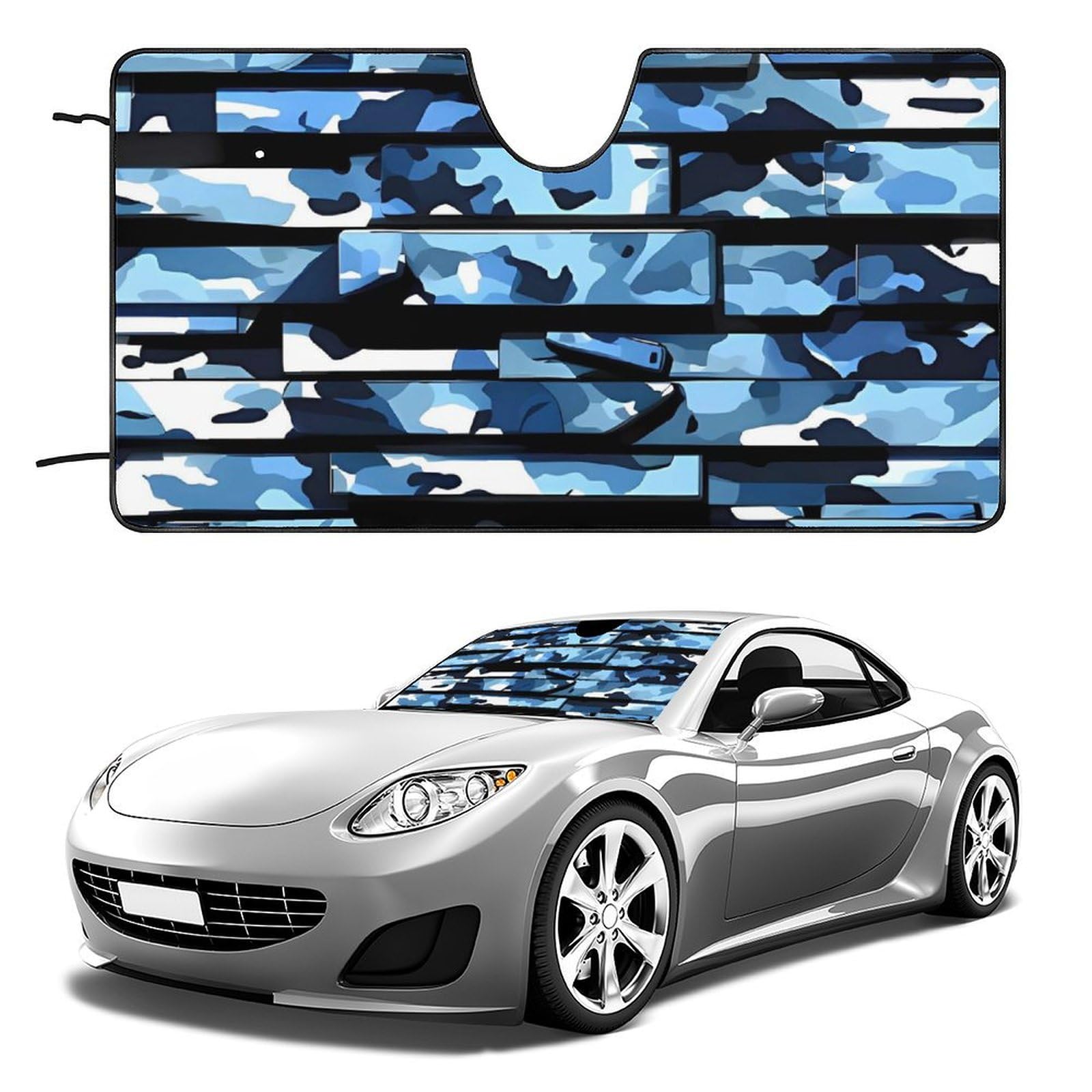 Auto Windschutzscheibe Sonnenschutz Blau Camouflage Faltbarer Sonnenschutz Visier hält Fahrzeug kühl Fit PKW LKW SUV Auto Windschutzscheibe Sonnenschutz Blau Camouflage Faltbarer Sonnenschutz Visier hält Fahrzeug kühl Fit PKW LKW SUV von QMNLKH