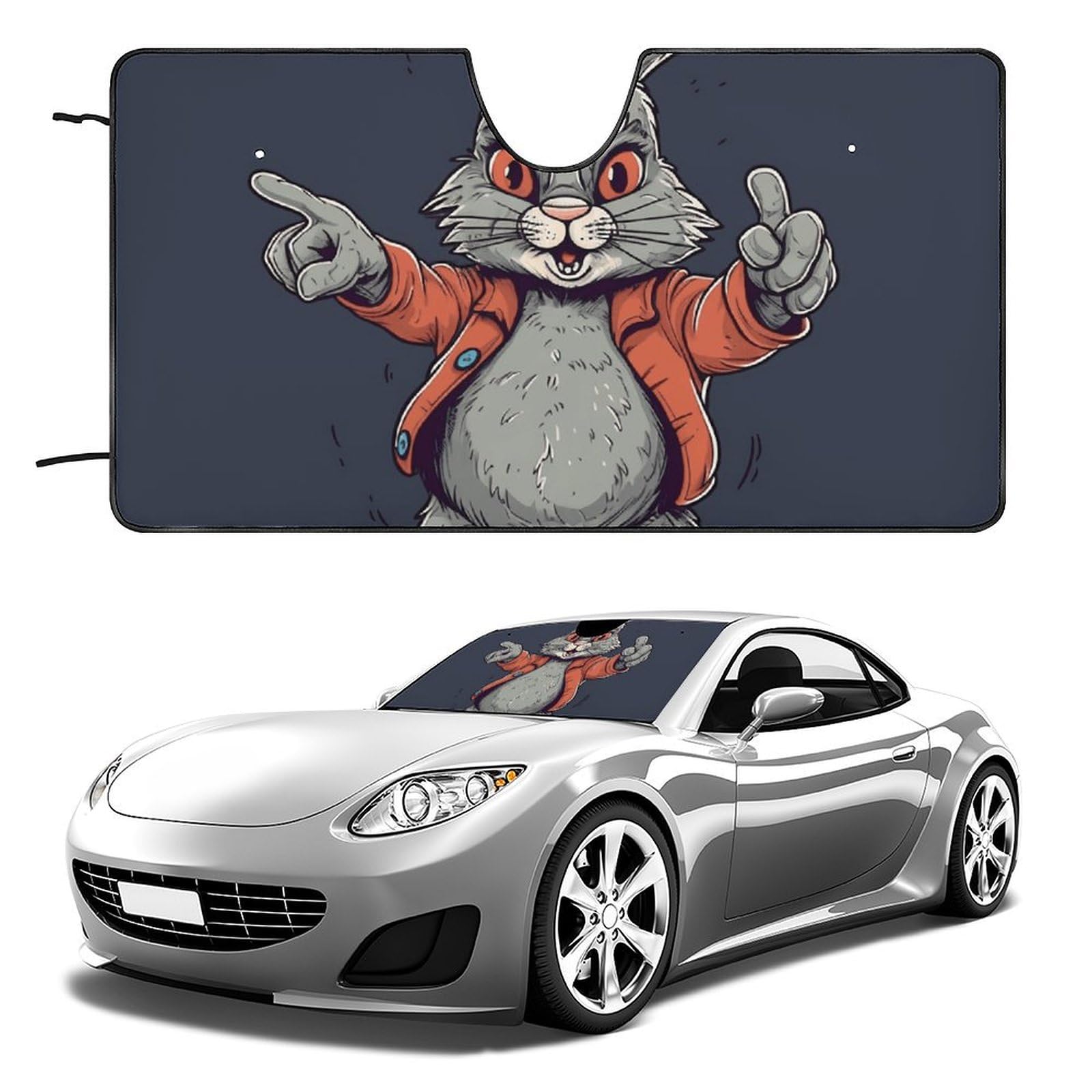 Auto Windschutzscheibe Sonnenschutz Cartoon Grau Bunny Faltbarer Sonnenschutz Visier hält Fahrzeug kühl Fit Autos LKW SUV Auto Windschutzscheibe Sonnenschutz Cartoon Grau Bunny Faltbarer Sonnenschutz Visier hält Fahrzeug kühl Fit Autos LKW SUV von QMNLKH
