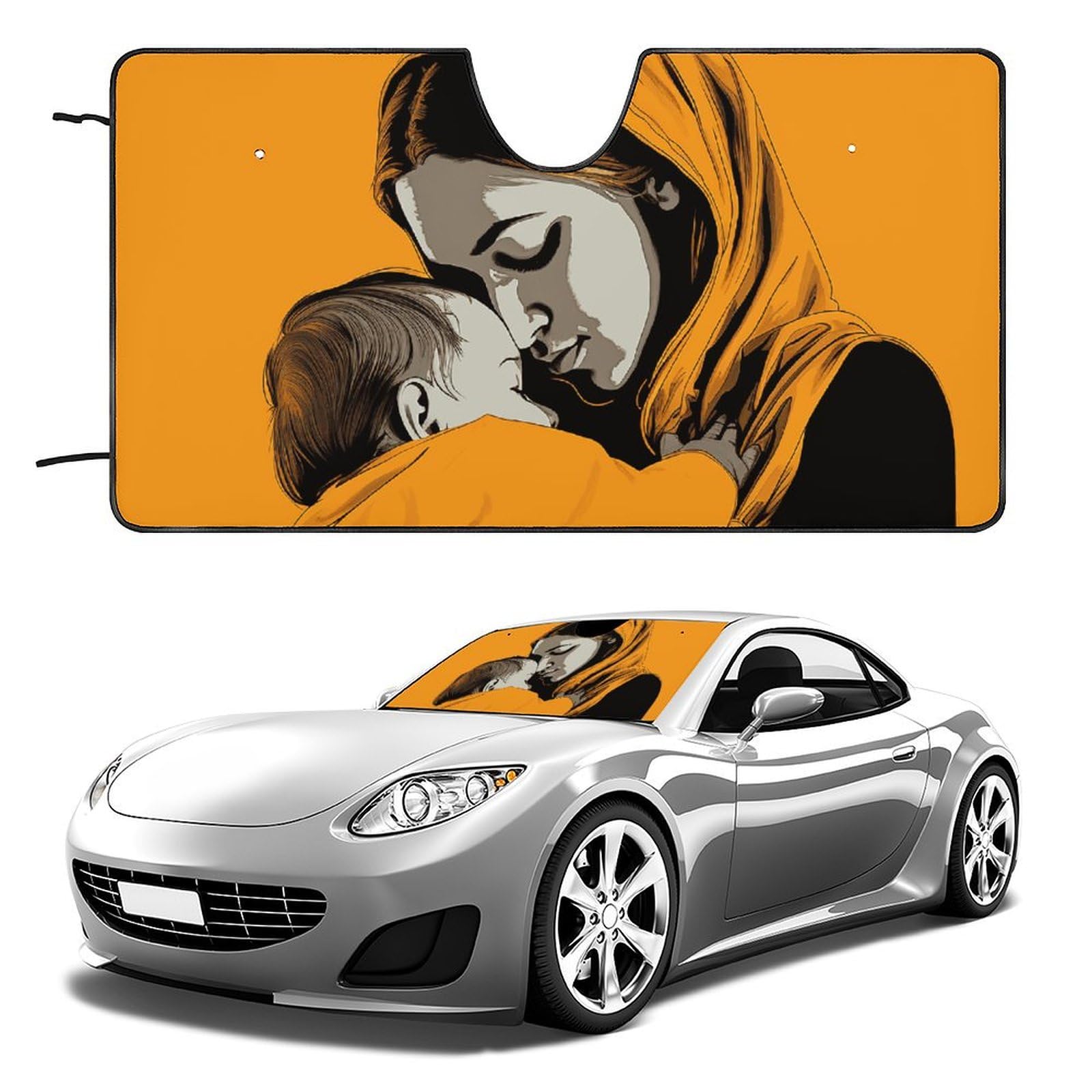 Auto Windschutzscheibe Sonnenschutz Frau hält Kind faltbar Sonnenschutz Visier hält Fahrzeug kühl Fit Autos LKW SUV Auto Windschutzscheibe Sonnenschutz Frau hält Kind faltbar Sonnenschutz Visier hält Fahrzeug kühl Fit Autos LKW SUV von QMNLKH