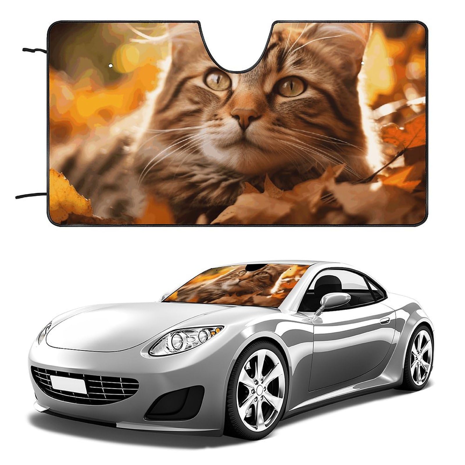 Auto Windschutzscheibe Sonnenschutz Katze liegt hin, faltbarer Sonnenschutz, Visier, hält das Fahrzeug kühl, passend für Autos, LKWs, SUVs Auto Windschutzscheibe Sonnenschutz Katze liegt hin, faltbarer Sonnenschutz, Visier, hält das Fahrzeug kühl, passend für Autos, LKWs, SUVs von QMNLKH