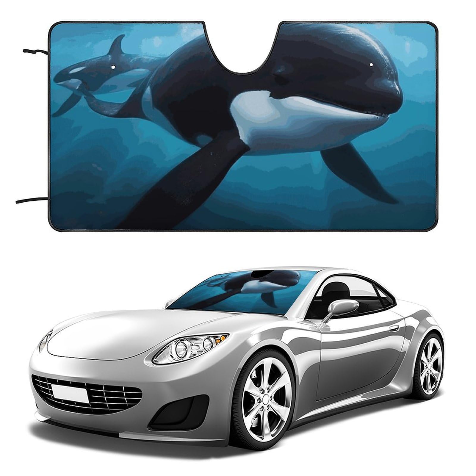 Auto Windschutzscheibe Sonnenschutz Killer Whale Faltbarer Sonnenschutz Visier hält Fahrzeug kühl Fit PKW LKW SUV Auto Windschutzscheibe Sonnenschutz Killer Whale Faltbarer Sonnenschutz Visier hält Fahrzeug kühl Fit PKW LKW SUV von QMNLKH