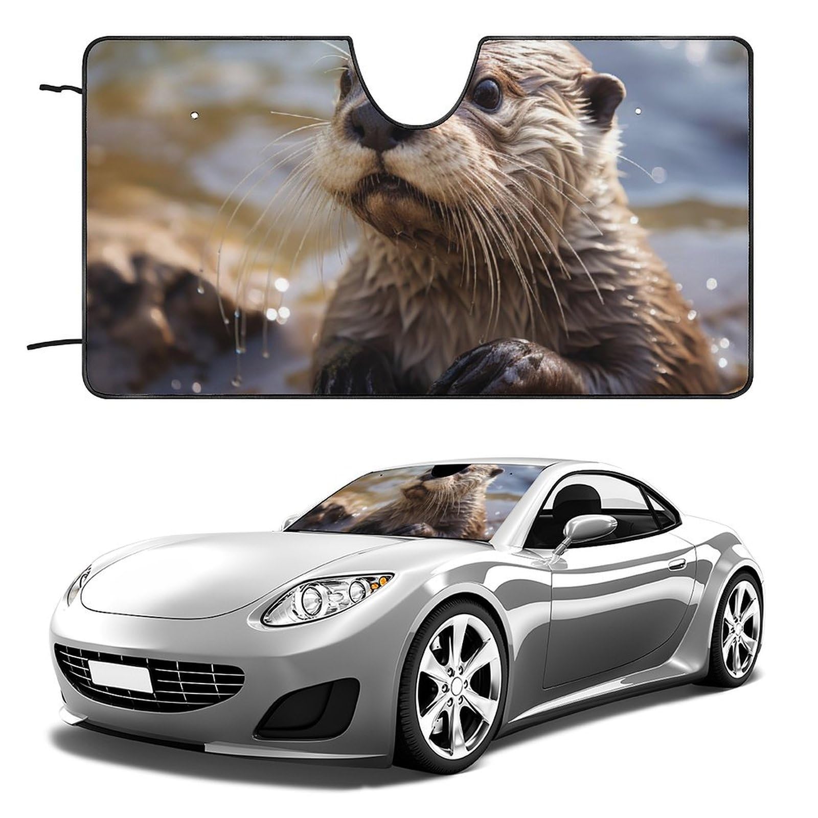 Auto Windschutzscheibe Sonnenschutz Otter spielt im Wasser Faltbarer Sonnenschutz Visier hält das Fahrzeug kühl Fit Pkw LKW SUV Auto Windschutzscheibe Sonnenschutz Otter spielt im Wasser Faltbarer Sonnenschutz Visier hält das Fahrzeug kühl Fit Pkw LKW SUV von QMNLKH