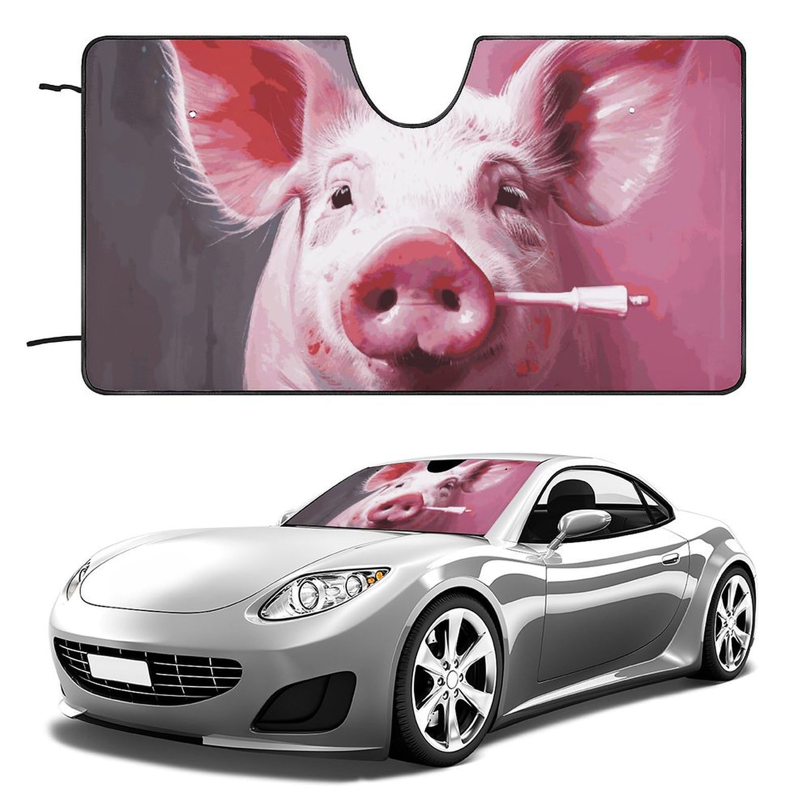 Auto-Windschutzscheiben-Sonnenschutz, Schwein, faltbarer Sonnenschutz, hält das Fahrzeug kühl, passend für Autos, LKWs, SUVs Auto-Windschutzscheiben-Sonnenschutz, Schwein, faltbarer Sonnenschutz, hält das Fahrzeug kühl, passend für Autos, LKWs, SUVs von QMNLKH