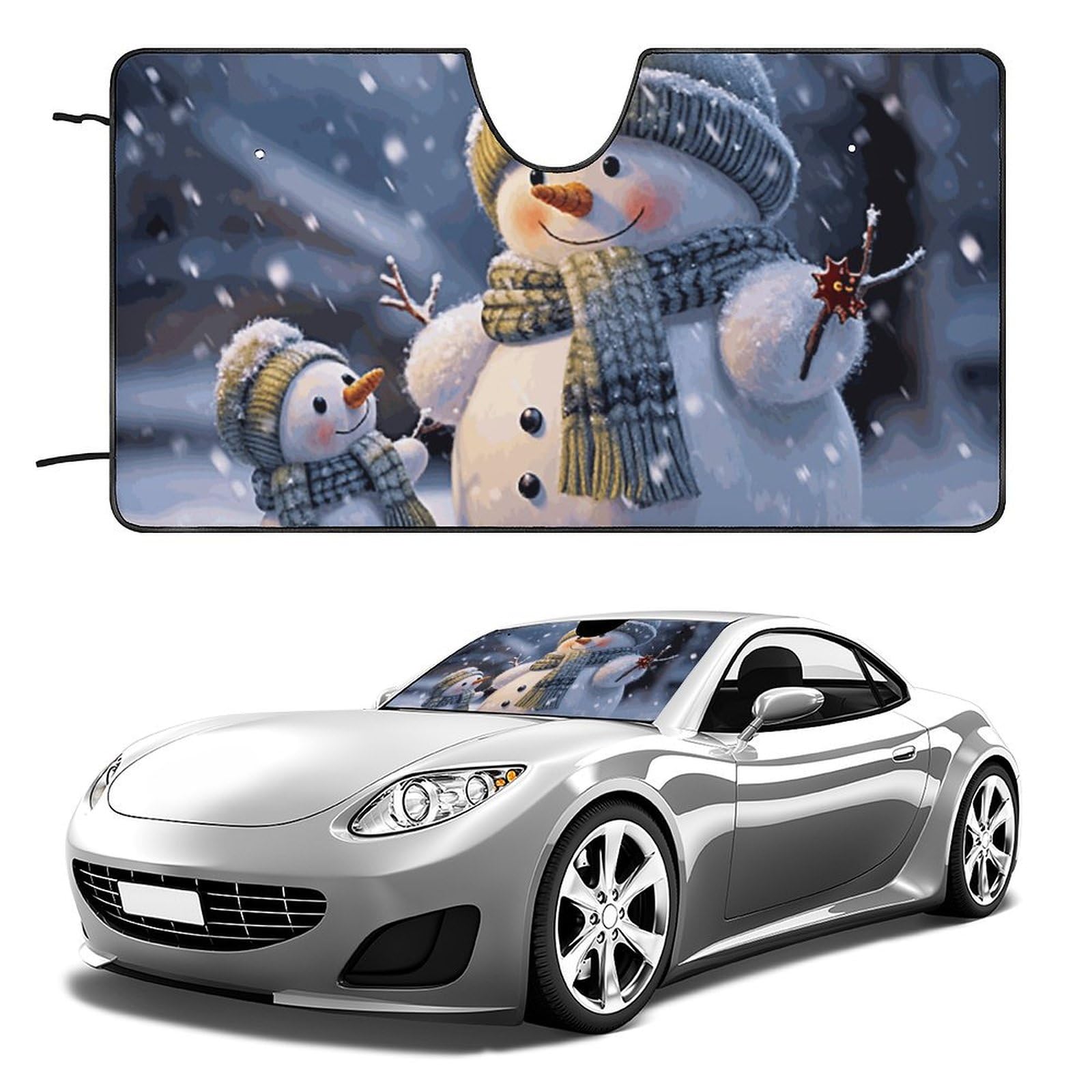 Windschutzscheiben-Sonnenschutz für den Winter, Schneemann, faltbarer Sonnenschutz, hält das Fahrzeug kühl, passend für Autos, LKWs, SUVs Windschutzscheiben-Sonnenschutz für den Winter, Schneemann, faltbarer Sonnenschutz, hält das Fahrzeug kühl, passend für Autos, LKWs, SUVs von QMNLKH
