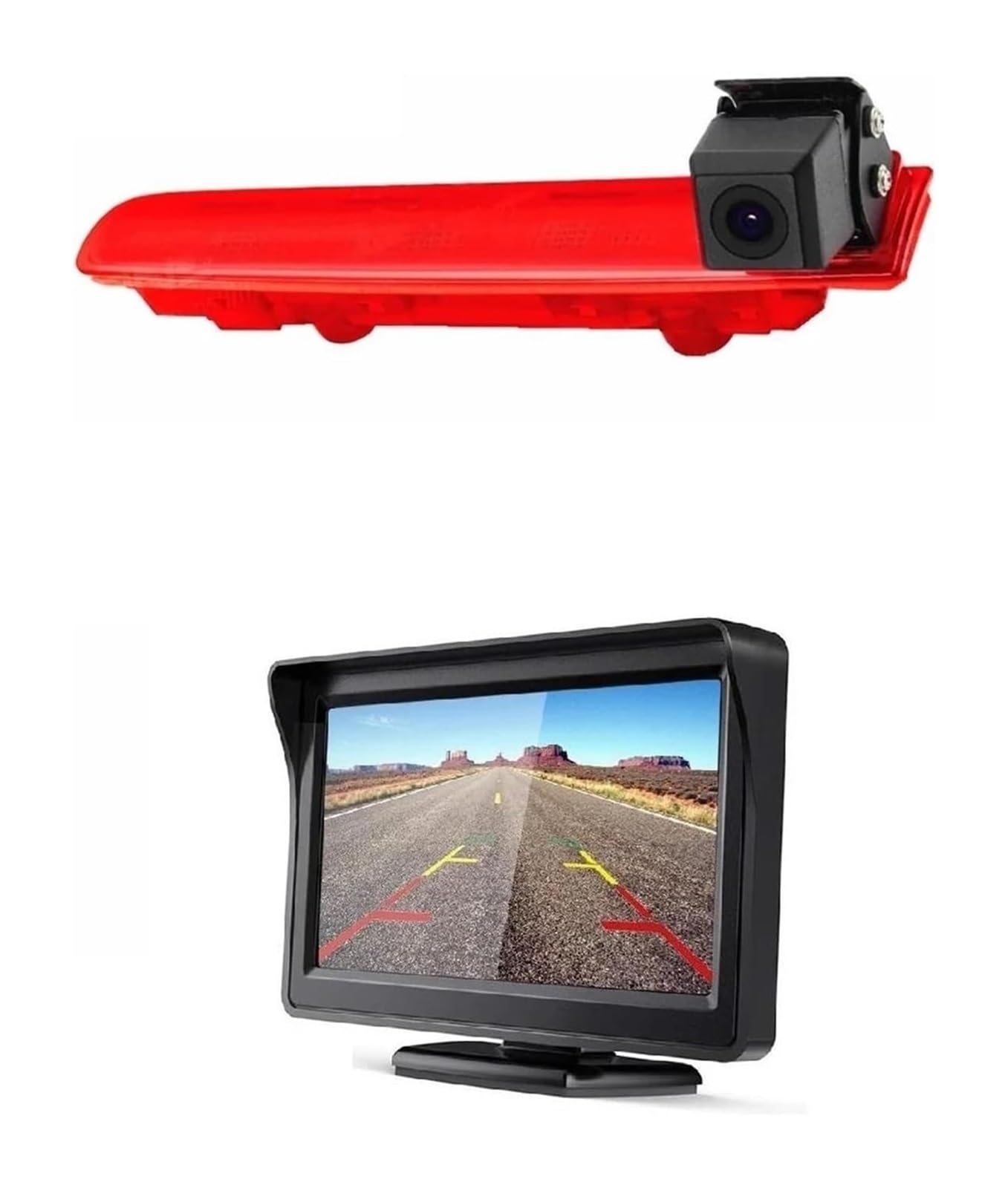 Auto Rückfahrkamera Für T5 T6 Für Transporter Für Caravelle Für M&ultivan Auto Rückfahrkamera HD 720P 3. Bremslicht Stop E9 Backup Rückansicht Parkplatz(4.3inch monitor) von QMTVFSRH