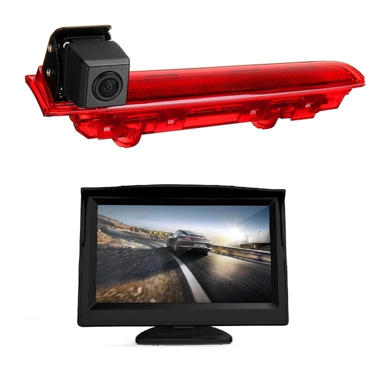Auto Rückfahrkamera Für T5 T6 Für Transporter Für Caravelle Für M&ultivan Auto Rückfahrkamera HD 720P 3. Bremslicht Stop E9 Backup Rückansicht Parkplatz(5.0inch monitor) von QMTVFSRH
