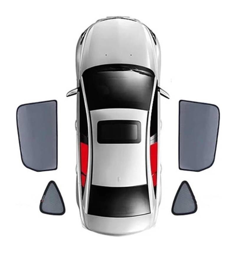 Sonnenschutz Auto Seitenscheibe Für B&MW X3 E83 Magnetischer Auto-Sonnenschutz Für Die Windschutzscheibe Vorhangabdeckung Für Rückseite des Babyfensters Sonnenschutznetz Visier(4PCS Rear Trian) von QMTVFSRH