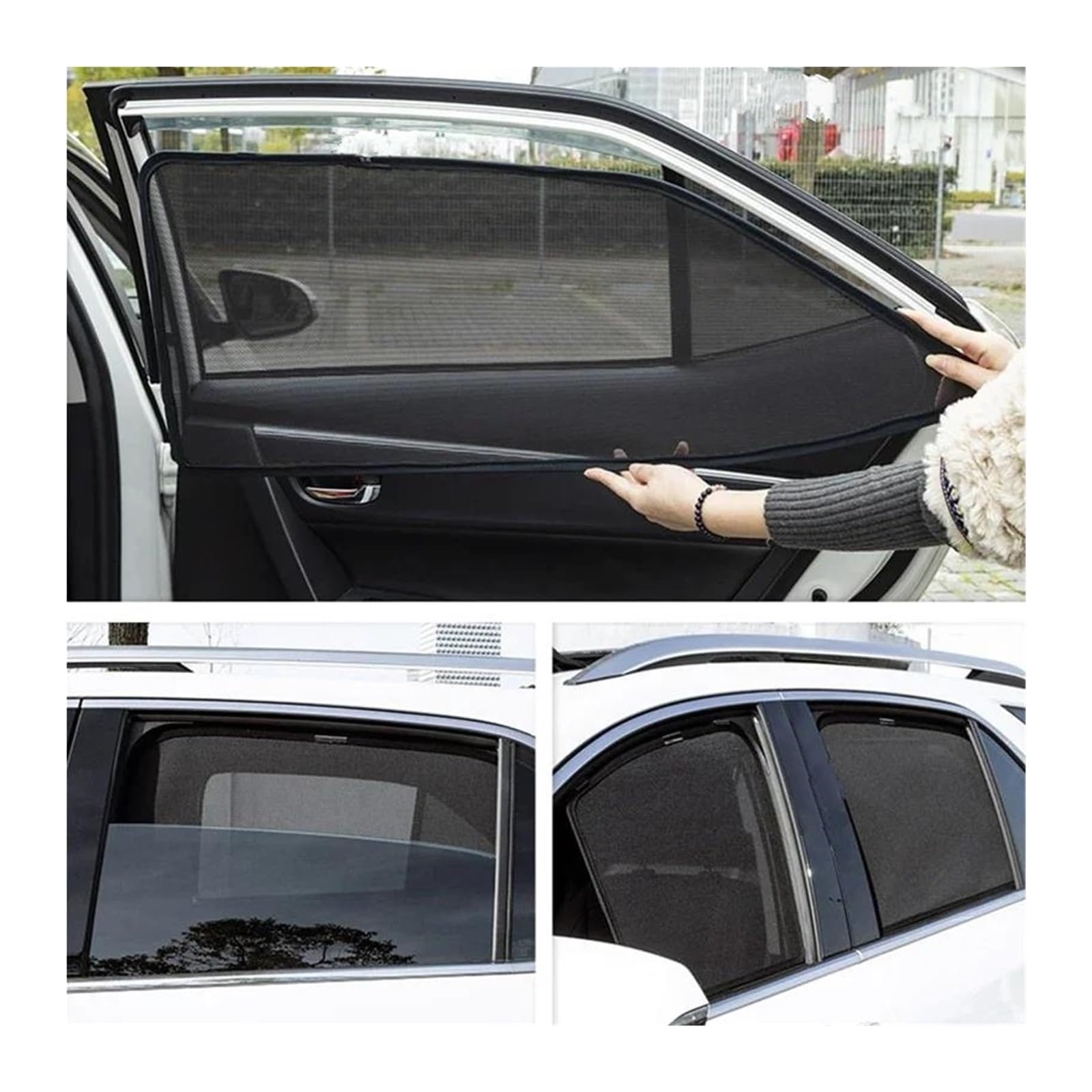 Sonnenschutz Auto Seitenscheibe Für Skoda Für Kamiq 2019-2024 Magnetisches Auto-Sonnenschutzvisier Für Die Vordere Heckscheibe Vorhang Seitenfenster Sonnenschutz(Triangular Window) von QMTVFSRH