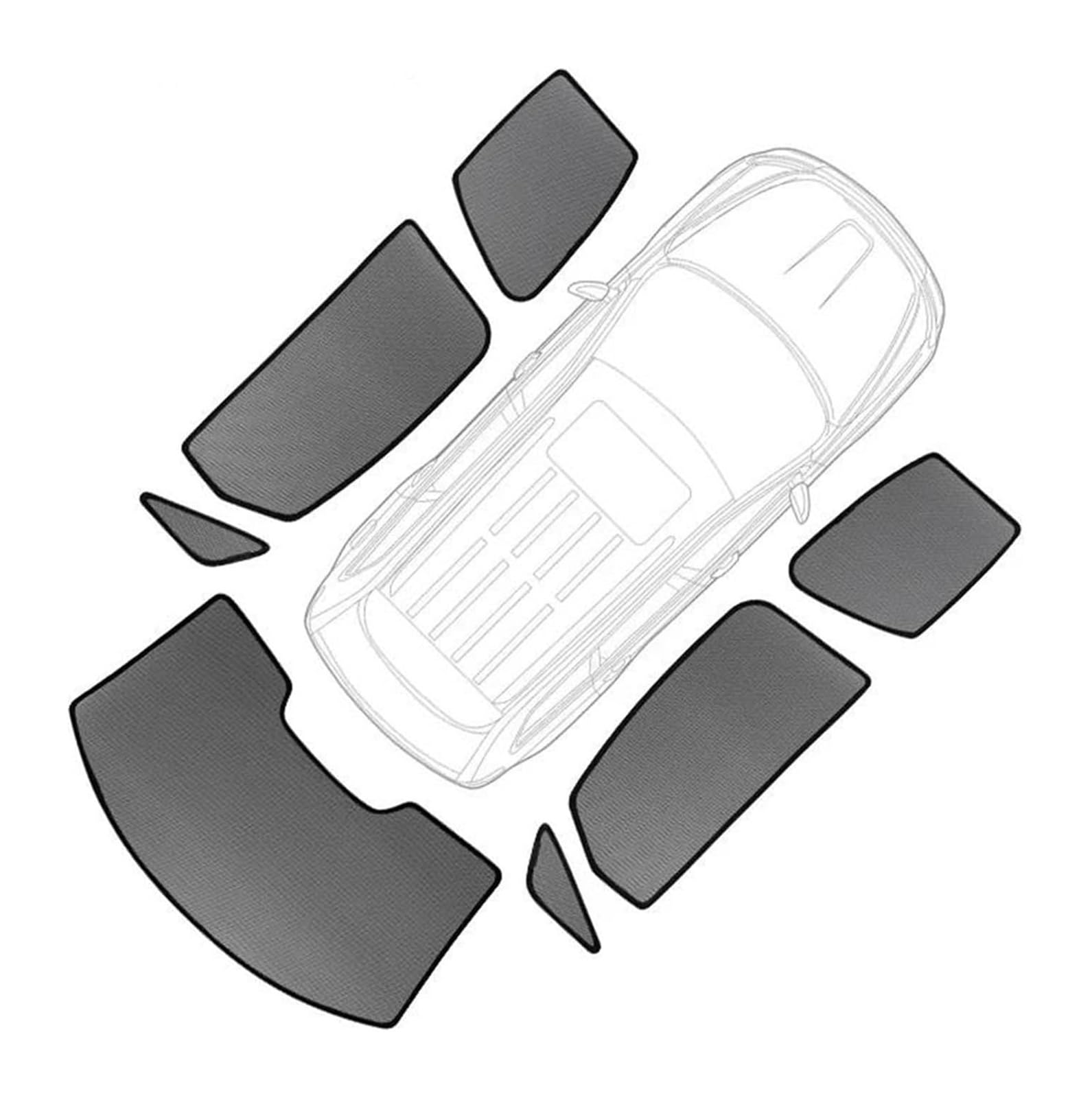 Sonnenschutz Auto Seitenscheibe Für VW Für ID.4 Für ID4 2020-2024 Magnetischer Auto-Sonnenschutzschild Frontscheibenvorhang Seitenfenster Sonnenschutz(7pcs) von QMTVFSRH