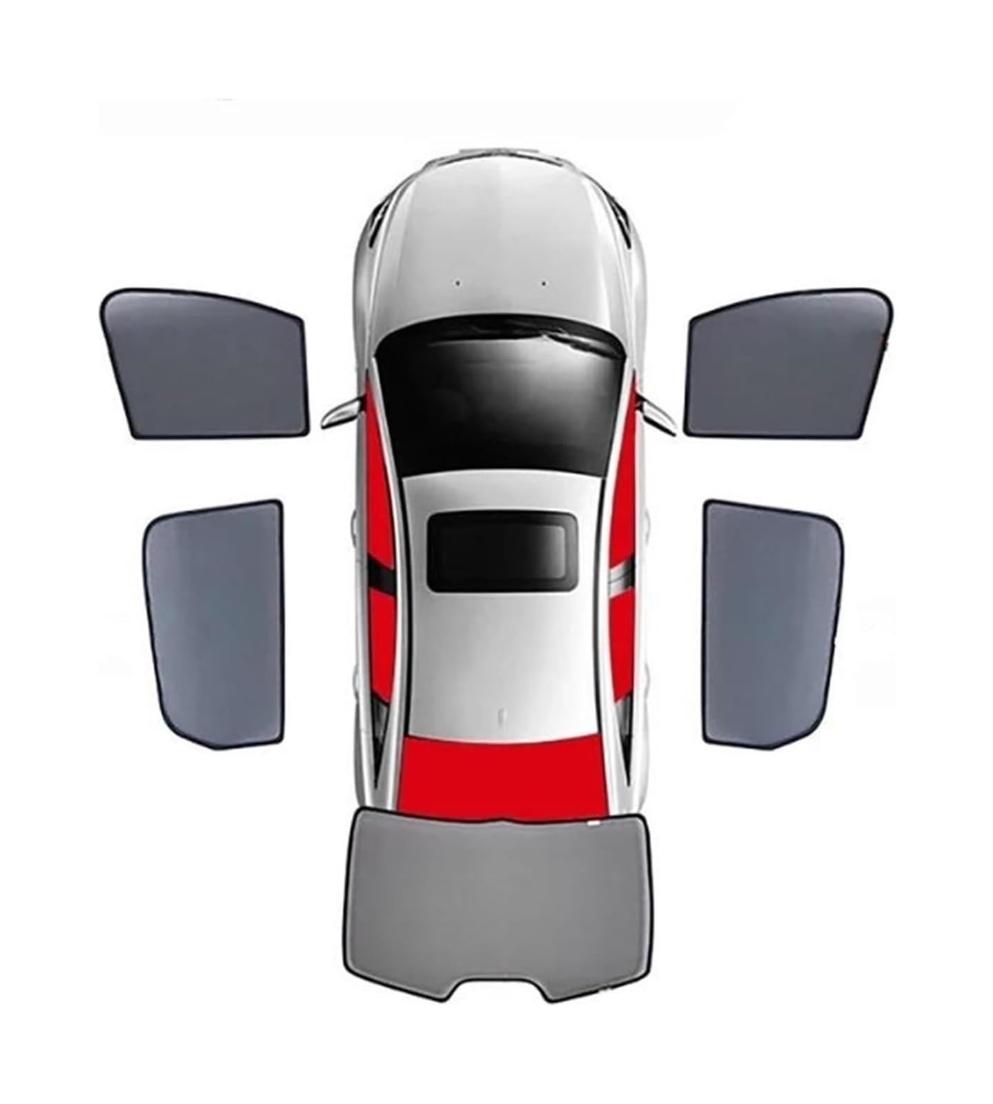 Sonnenschutz Auto Seitenscheibe Für VW Für T&OUAREG 7L 2002-2010 Frontscheibenvorhang Rückseite Babyfenster Sonnenschutzvisier Auto Shades Magnetischer Sonnenschutz(5PCS Front Rear Back) von QMTVFSRH