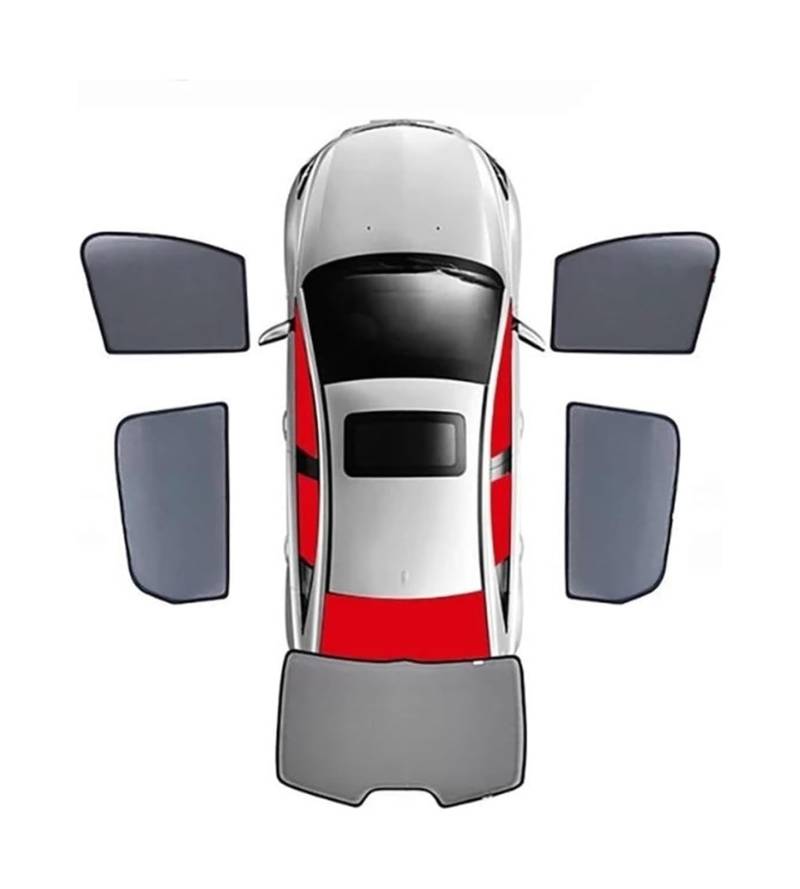 Sonnenschutz Auto Seitenscheibe Für VW Für T&OUAREG 7L 2002-2010 Frontscheibenvorhang Rückseite Babyfenster Sonnenschutzvisier Auto Shades Magnetischer Sonnenschutz(5PCS Front Rear Back) von QMTVFSRH