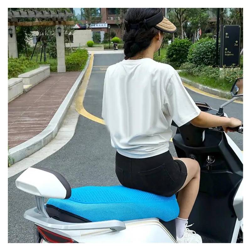 Motorrad-Gel-Sitzkissen, Atmungsaktiv, Wärmeisolierend, Air-Pad-Abdeckung, Sonnenschutz, Sitzbezug, Stoßdämpfung, Für Vier Jahreszeiten von QNDRZHGDT