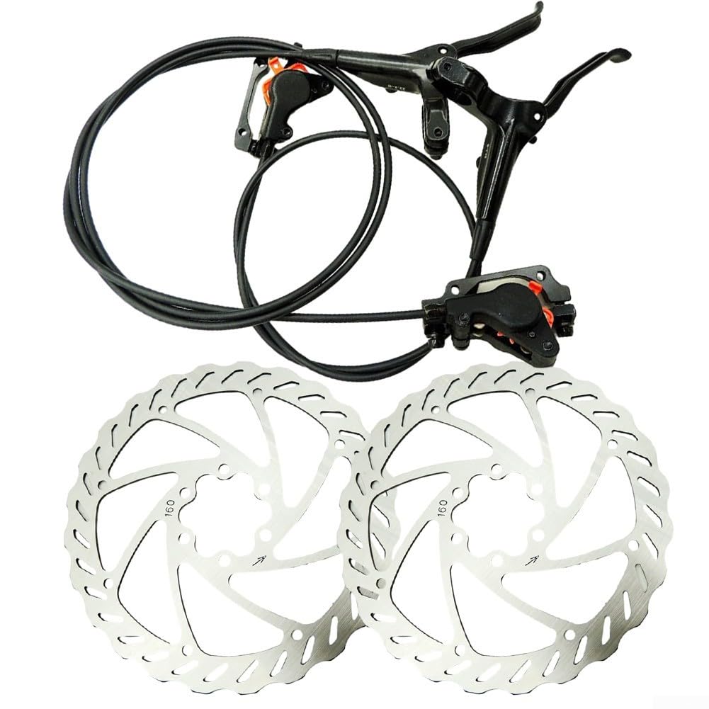 1 Paar hydraulische Fahrradbremsen-Set, 160 mm Scheibenrotoren für verbesserte Bremskontrolle u 1 Paar hydraulische Fahrradbremsen-Set, 160 mm Scheibenrotoren für verbesserte Bremskontrolle u von QOXEZY