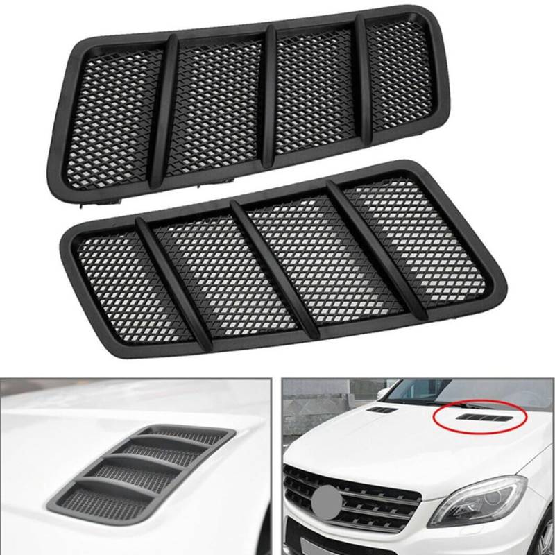 2 Stück Seitenhaube Lüftungsgitter Abdeckung Auto Dekorative Luftstrom Einlass Motorhaube Entlüftungsabdeckung Haube Für Mercedes Für Benz W166 ML GL-Klasse (Schwarz) von QOXEZY