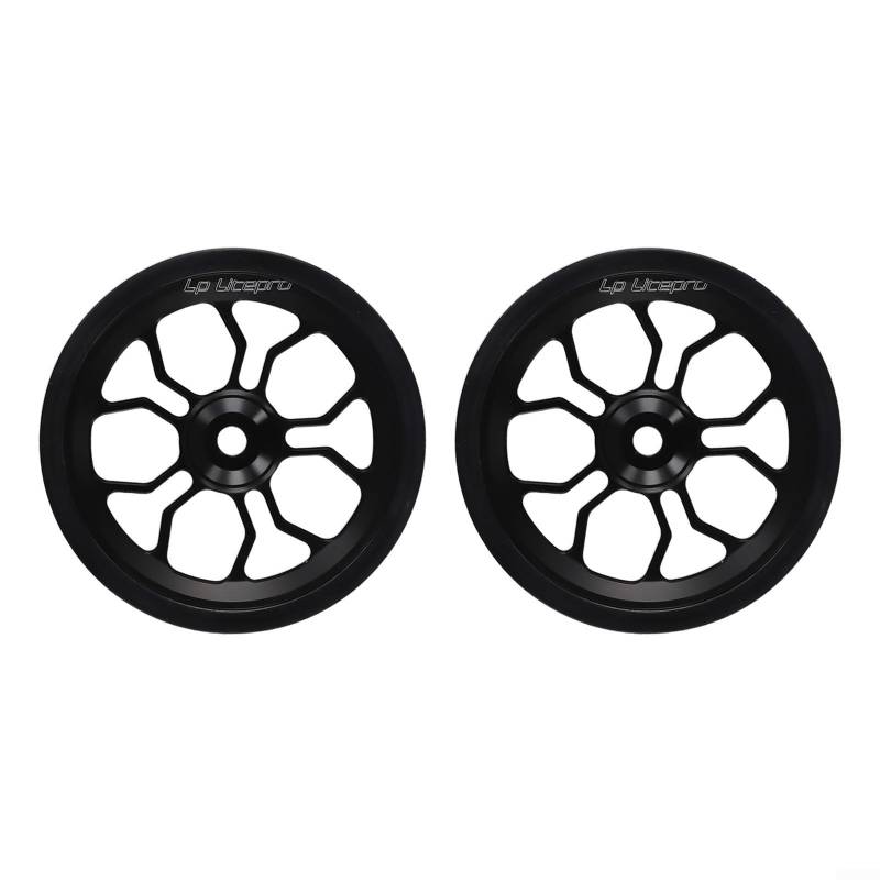 Leichtlaufräder aus Aluminiumlegierung, 82 mm, für Brompton-Faltrad, ideal für Ersatzreifen oder Parkrad, Schwarz von QOXEZY