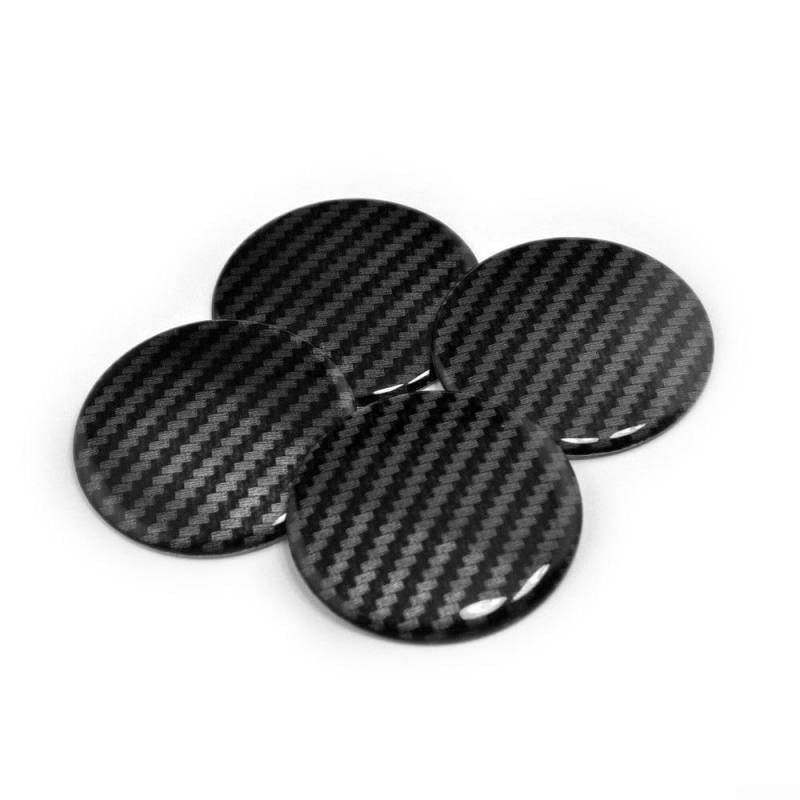 Premium Carbon Fiber Stripe Auto Emblem Nabendeckel Aufkleber Aufkleber Aufkleber 50 mm 4 Stück von QOXEZY