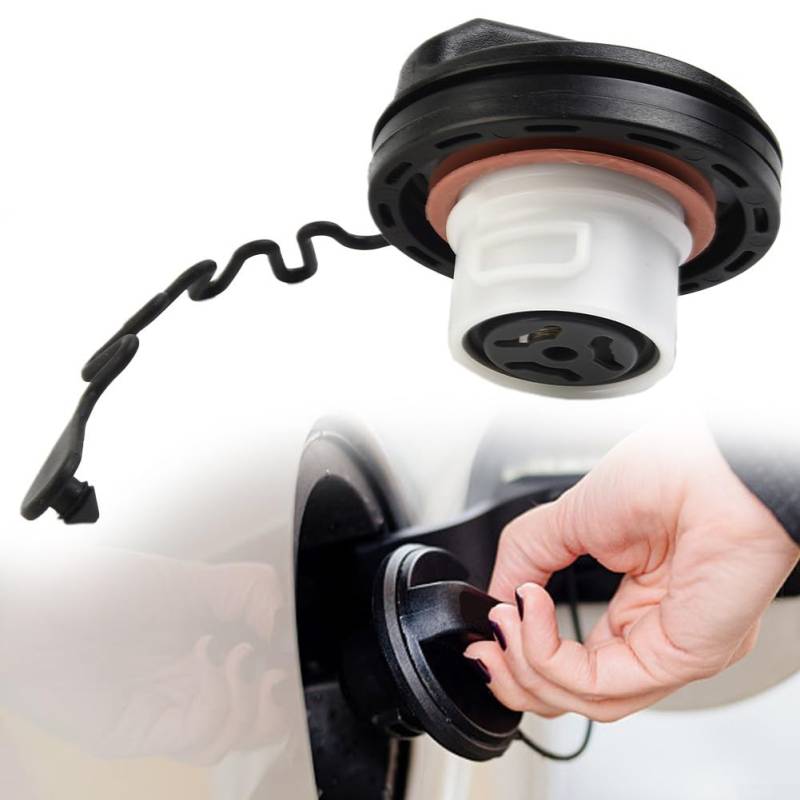 QOXEZY Tankdeckel für Volvo S40 C30 V50 C70 2004+, Auto-Tank-Gaseinfülldeckel, Haltegurt, Kunststoff, Schwarz, Autozubehör von QOXEZY