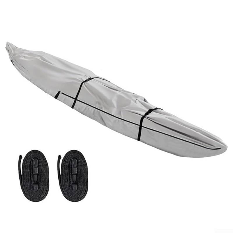 UV-Schutz, 420D wasserdichte Kajakabdeckung zum Angeln, mit Reißverschluss und umfassendem Schild (4,7 m) von QOXEZY