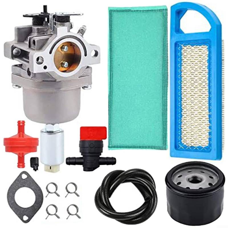 Vergaser-Ersatz-Set für 594593 591731 593514 697141 697190 698445 699109 699937 791858 mit Ölfilter Luftfilter Kraftstofffilter Absperrventil für Motoren der INTEK-Serie von QOXEZY