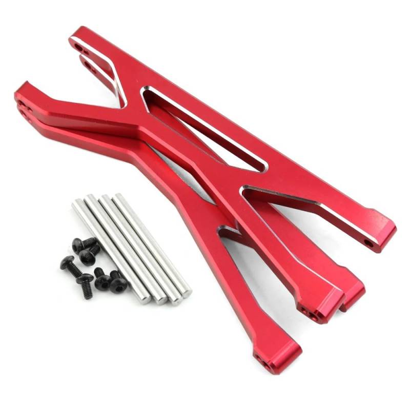 1/5 Aluminiumlegierung Vorne und Hinten Schwingarmblock C Lenkbecher Upgrade Kit for Traxxas X-MAXX Big X Metallzubehörteile(Upper Swing Arm-Red) von QPAJWAKS