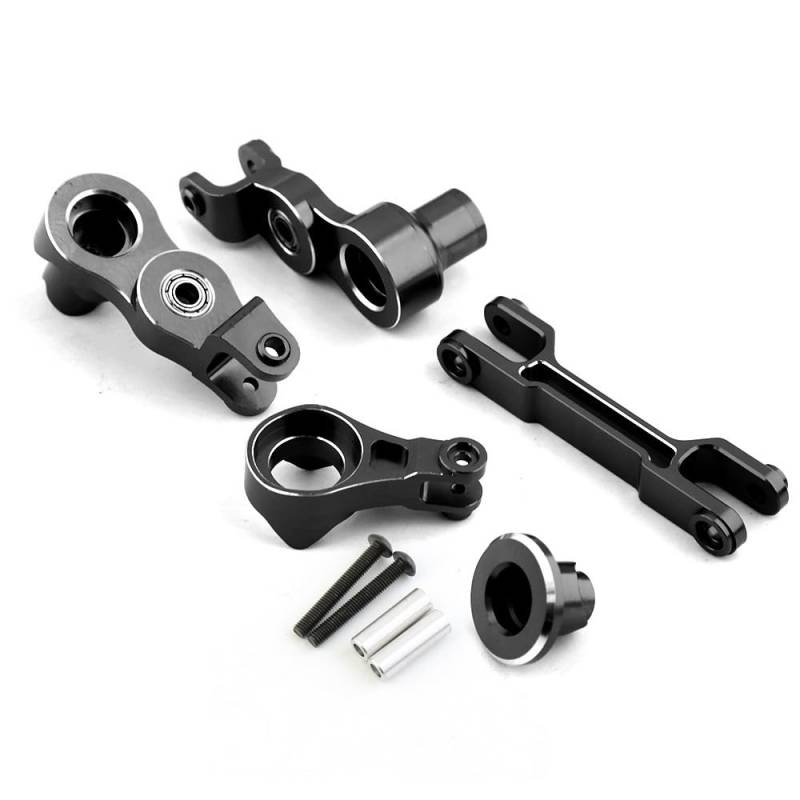 1/5 Aluminiumlegierung vorne und hinten Schwingenblock C Lenkbecher Upgrade-Kit für Traxxas X-MAXX Big X Metallzubehörteile (Lenkgruppe, schwarz) von QPAJWAKS