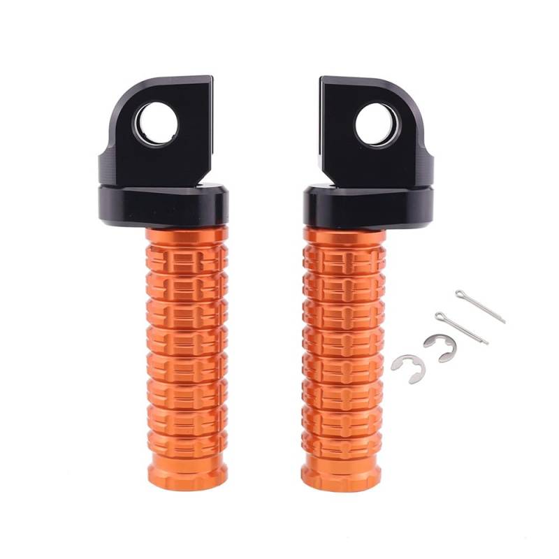Motorrad Fußrasten für Honda CBR400R 2013-2021,Fußrasten Motorrad,Fußrasten Pedale Motorrad Vorne Hinten Pedale Beifahrer Fußstützen Motorrad Fußstütze Pedal,B Orange von QPDDFG